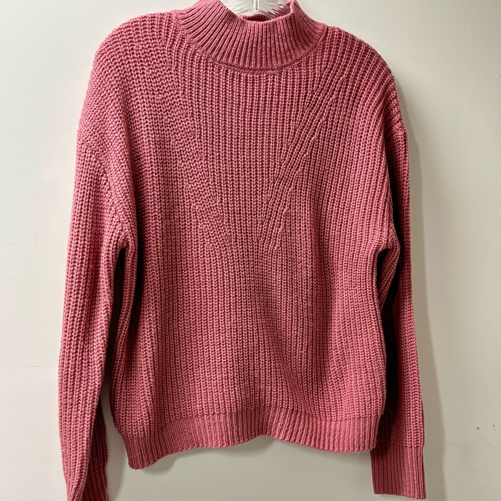 Madison Grey - Deep Pink Mock Neck Sweater Women S